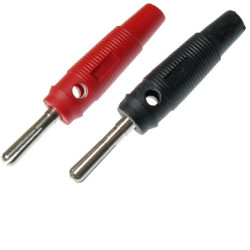 Wtyk Banan gum. NRC czarny/czerw skręcany-Podzespoły Elektroniczne