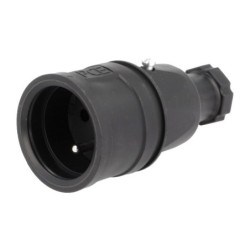 Gniazdo sieciowe GUMOWE 2P+Z PCE IP44 2410-sw-Elektryka