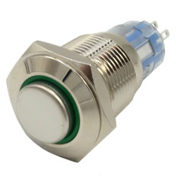 Przełącznik LAS2GQH-11-Z-E-G-12V DC-N metal/16mm/Oring Zielony przycisk b-Podzespoły Elektroniczne