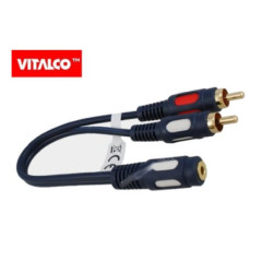Przejście Jack 3,5/2x Wtyk RCA Adapter Vitalco łezka, przewód-Podzespoły Elektroniczne
