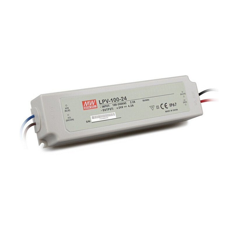 MeanWell LED-Netzteil LPV-100-24 – 24V, 4,2A, 100W, IP67 – Für Strips & Strahler
