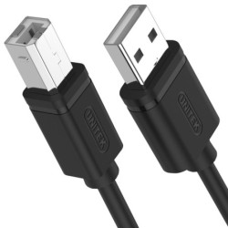Kabel USB-A/USB-B 1m Do drukarki Wersja HQ UNITEK Y-C430GBK-Kable i Przyłącza RTV i PC