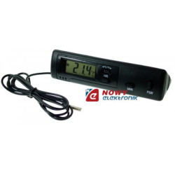 Termometr samochod. LCD Wew/Zew + zegar samochodowy-Dom i Ogród