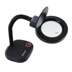Lampa biurkowa, Lupa z podświet. 230V, Czarna-Narzędzia Warsztatowe i Wyposażenie