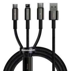 Kabel USB/iphone+microUSB+USB-C BASEUS 3w1 1,5m CAMLTWJ-01-Kable i Przyłącza RTV i PC