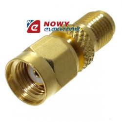 Przejście Wtyk RSMA/Gniazdo SMA Adapter RSMA/SMA złoty-Podzespoły Elektroniczne