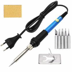 Lutownica 60W zestaw z grotami +gąbka + podstawka, regulacja temperatury-Narzędzia Warsztatowe i Wyposażenie