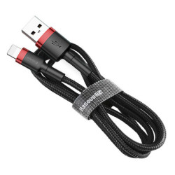 Kabel USB/Lightning 1m BASEUS iPhone 2,4A Czarno-Czerwony CALKLF-B19-Kable i Przyłącza RTV i PC