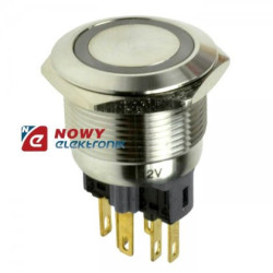 Przycisk GQ22-11E Podświetlany Met/22mm/IP65/5A/250V Oring niebieski-Podzespoły Elektroniczne