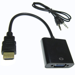 Przejście wt.HDMI do VGA +AUDIO konwerter adapter na kablu-Podzespoły Elektroniczne