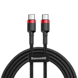 Kabel USB-C Wtyk-Wtyk 1m Baseus Red+Black QC3.0 Power Delivery 60W-Kable i Przyłącza RTV i PC