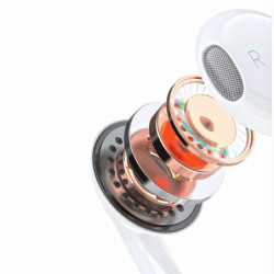 Słuchawki douszne DUDAO X14PRO Lightning, Białe Przewodowe-Naglosnienie i Estrada