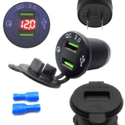 Ładowarka USB 12-24V /5V QC 3.0 obudowa czarna +VOLTOMIERZ (red)-Zasilacze i Transformatory