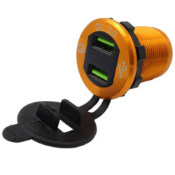 Ładowarka USB 12-24V /5V QC 3.0 obudowa złota +VOLTOMIERZ GREEN-Zasilacze i Transformatory