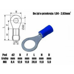 Konektor oczkowy OKB8   M8-Podzespoły Elektroniczne