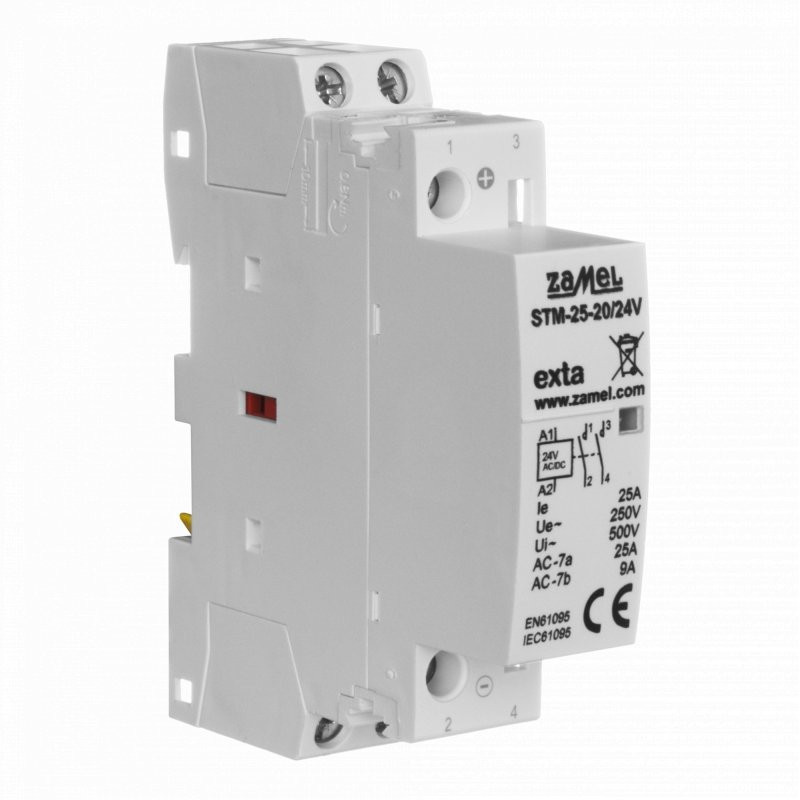 Stycznik instalacyjny STM-25-20/ 24V AC/DC Modułowy, 2xNO, 25A, ZAMEL-Podzespoły Elektroniczne