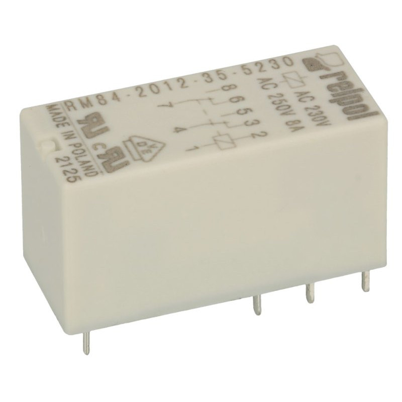RM84 2012 25 5230 01 Relais: elektromagnetisch DPDT USpule: 230VAC 8A/250VAC 8A RM84 2012 25 5230 01 Relais: elektromagnetisch DPDT USpule: 230VAC 8A/250VAC 8A