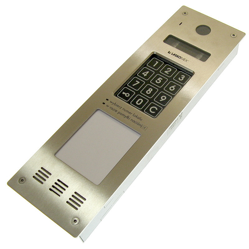 Panel CP-2533NR-040 INOX wąski z czytn RFID cyfrowy sys. domof.LASKOMEX-Domofony