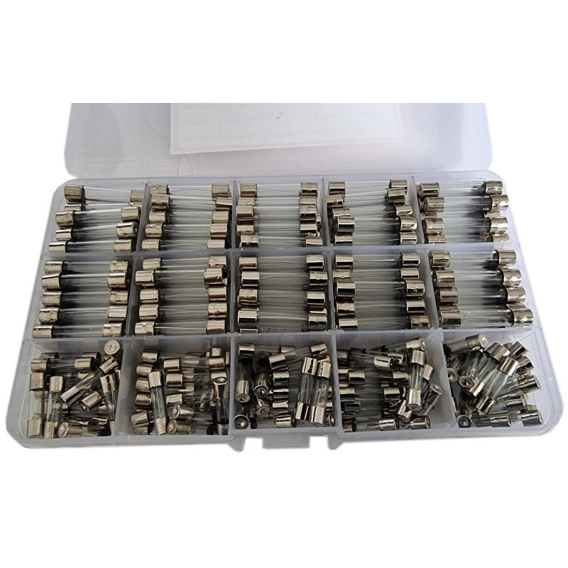 Zestaw bezpieczników szklanych 250 Szt. 5x20mm i 6x30mm, 1-20A-Motoryzacja
