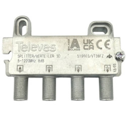 Spliter rozgałeźnik 1/3 TELEVES Do DVB-T/DVB-C TELEVES 591603-RTV SAT DVB-T