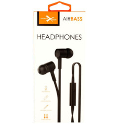 Słuchawki Jack 3,5mm  Stereo Douszne AIRBASS czarne-Naglosnienie i Estrada