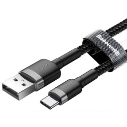 Kabel USB/USB-C 1m BASEUS 3A  QC Gray+Black CATKLF-BG1-Kable i Przyłącza RTV i PC