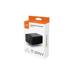 Ładowarka sieciowa 2xUSB LTC 80W Czarna LXQC21, 80W/40W/20W PD+QC 3.0