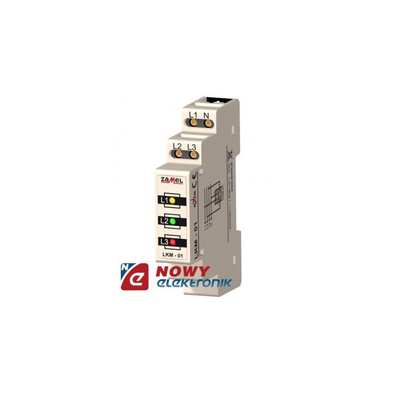 Wskaźnik zasilania LED LKM-01-40 230/400V AC 3-FAZ ZAMEL DIN-Elektryka