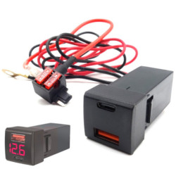 Ładowarka USB 12-24V QC 3.0 mini RED  USB-C PD + woltomierz + kable-Zasilacze i Transformatory
