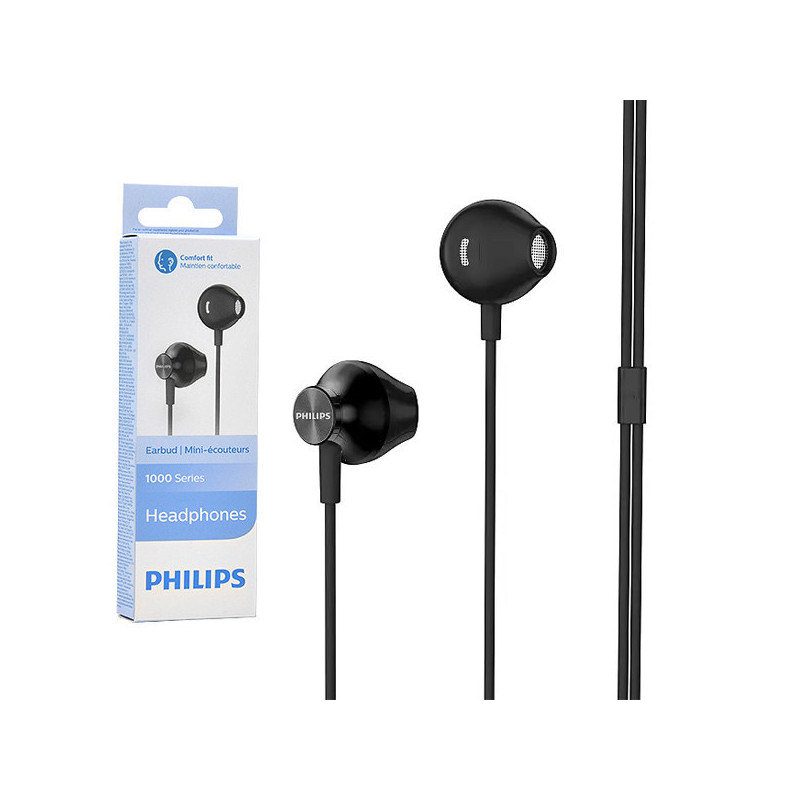 Słuchawki Douszne PHILIPS Jack TAUE100BK Przewodowe, Czarne-Naglosnienie i Estrada