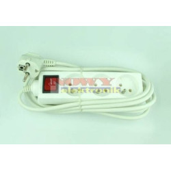 Przedłużacz 3Gn 3m  Wyłącznik Uziemienie, Biały EPS-303W ELGOTECH-Elektryka