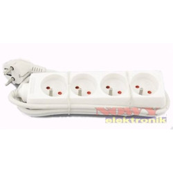 Przedłużacz 4Gn 3m Z/U Biały Z Uziemieniem, EPS-403 ELGOTECH-Elektryka