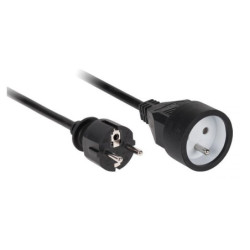 Przedłużacz 1Gn 2m Z/U Czarny Uziemienie, ELGOTECH-Elektryka