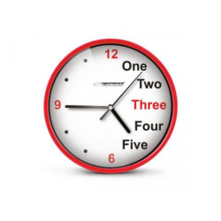 Zegar ścienny ESPERANZA EHC014R 20cm, Biało-czerwony-Dom i Ogród