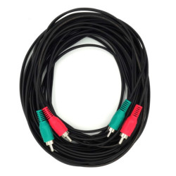 Kabel 2xRCA 10m Czarny, Standard Quality, Wtyki czerwony/zielony-Kable i Przyłącza RTV i PC
