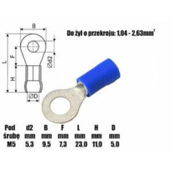 Konektor oczkowy OKB5    M5-Podzespoły Elektroniczne