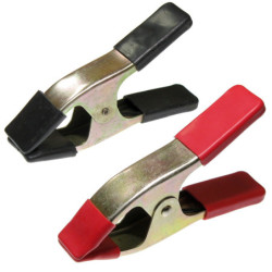 Krokodyl izolowany 150mm scisk Czarny/Czerwony Sprężynowy-Podzespoły Elektroniczne