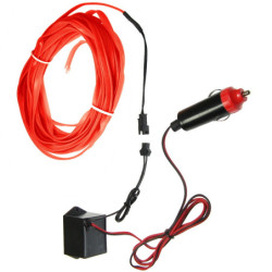 Pasek Neon samochodowy 10m czerw EL WIRE światłowód do wnętrza samochodu-Oświetlenie