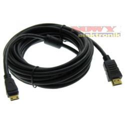 Kabel HDMI - MiniHDMI 5,0m Złote HDK72 Vitalco-Kable i Przyłącza RTV i PC