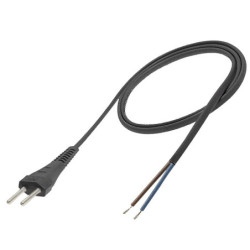 Kabel Zasilający S-13 2m Czarny 230V 2x0,75mm z wtykiem-Elektryka