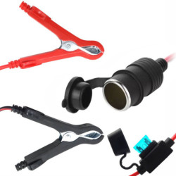 Gniazdo zapalnicz. z krokodylami 3m 16AWG 15A 12V 24V + bezpiecznik 15A zapalniczki-Motoryzacja