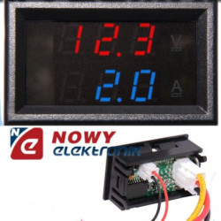 Miernik Tablicowy Volt/Amper 0-100V RED, 10A BLUE, Moduł Voltomierz-Mierniki i Multimetry