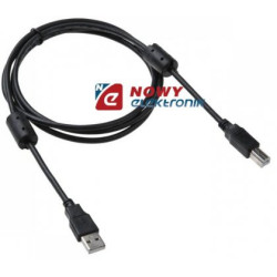 Kabel USB 2.0 Wt.A/Wt.B  1,8M Czarny/szary-Kable i Przyłącza RTV i PC