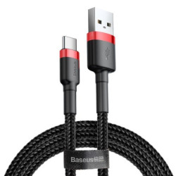 Kabel USB/USB-C 3m BASEUS 2A Red+Black CATKLF-U91-Kable i Przyłącza RTV i PC