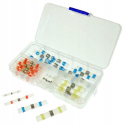 Zestaw złączek z cyną, rurka TTN 50szt 0.5-4mm2 szybkozłączka wodoodpor.-Przewody i Druty w metrażu