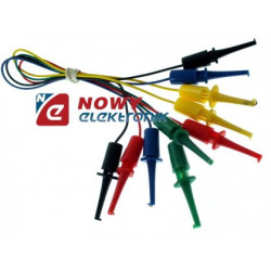Zestaw kabli 5szt końcówki 2 haczyki /  do płytek stykowych-Mierniki i Multimetry