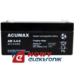 Akumulator 6V-3,4Ah       ACUMAX-Akumulatory i Ładowarki