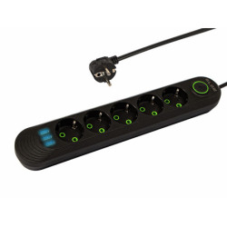 Listwa Zasilająca 3m 5-Gniazd PS-530 Czarna, 3 Gniazda USB, Wyłącznik-Elektryka