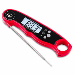 TERMOMETR KUCHENNY SZPILOWY SUPER SZYBKI POMIAR LCD DO ŻYWNOŚCI MIĘSA STEKÓW czerwony