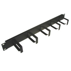 Organizer kabli 1U 5 Uchwytów metal, Czarny